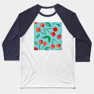 Watercolor Cherries Baseball T-Shirt